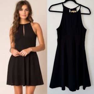 Black Swan Mini Dress Little Black Dress LBD Racerback Keyhole Lined Sz M